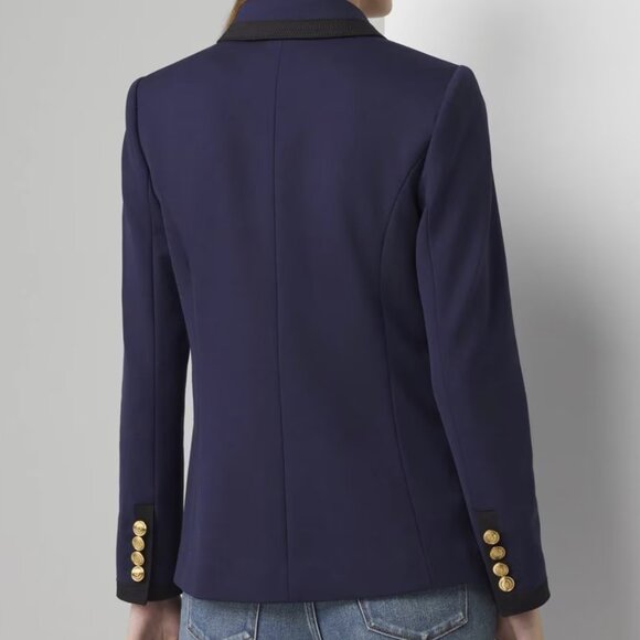 White House Black Market - Colorblocked Studio Blazer- Officer Blue - Size 0 - Picture 5 of 7